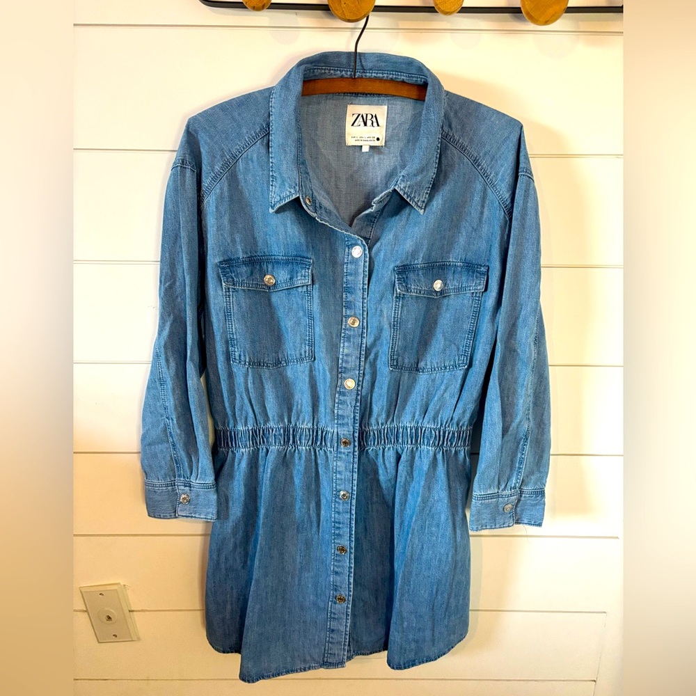 Zara denim shirt dress size large